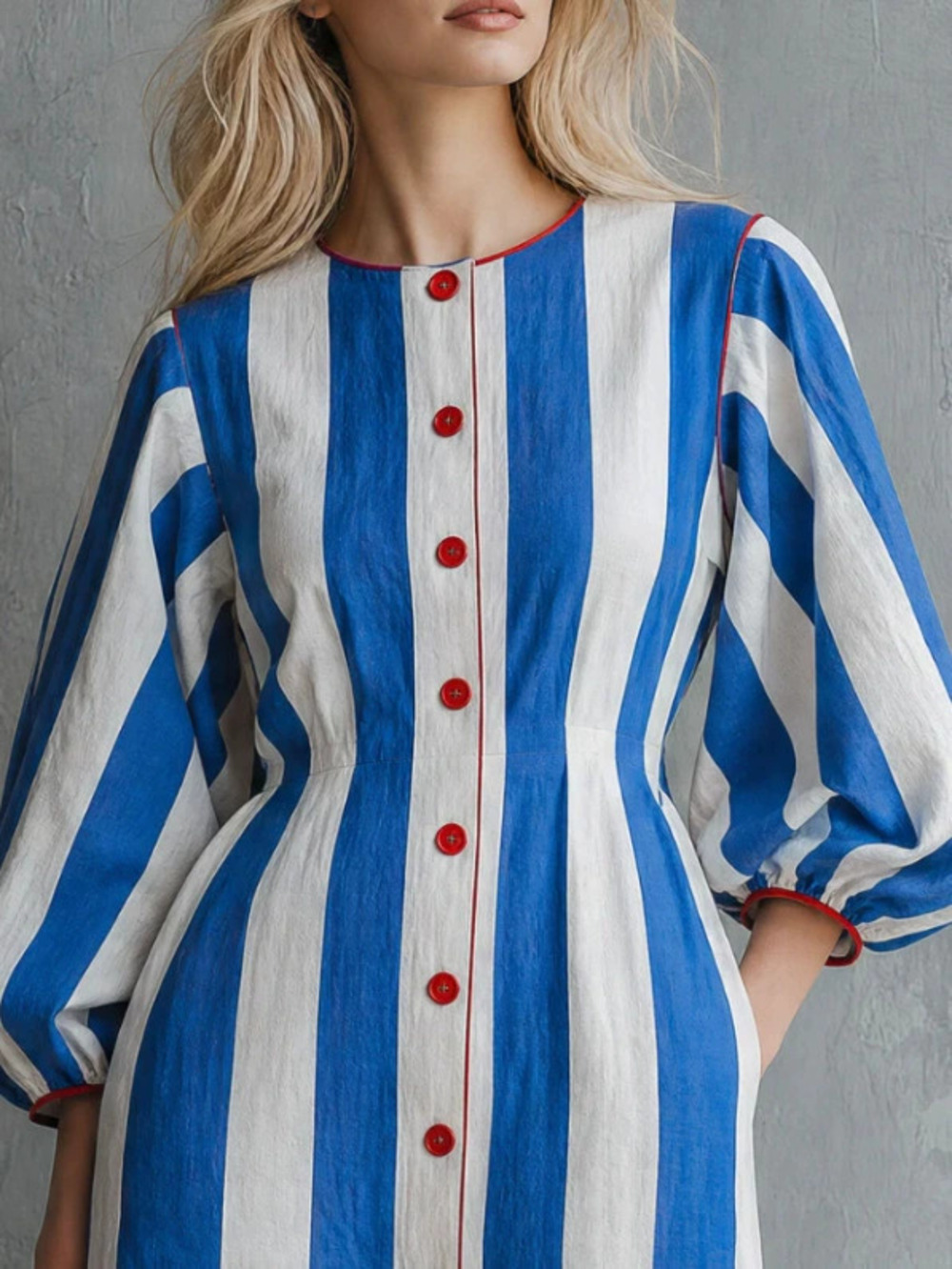 FOREVER 21 Casual Retro Blue and White Striped Mini Skirt for Women